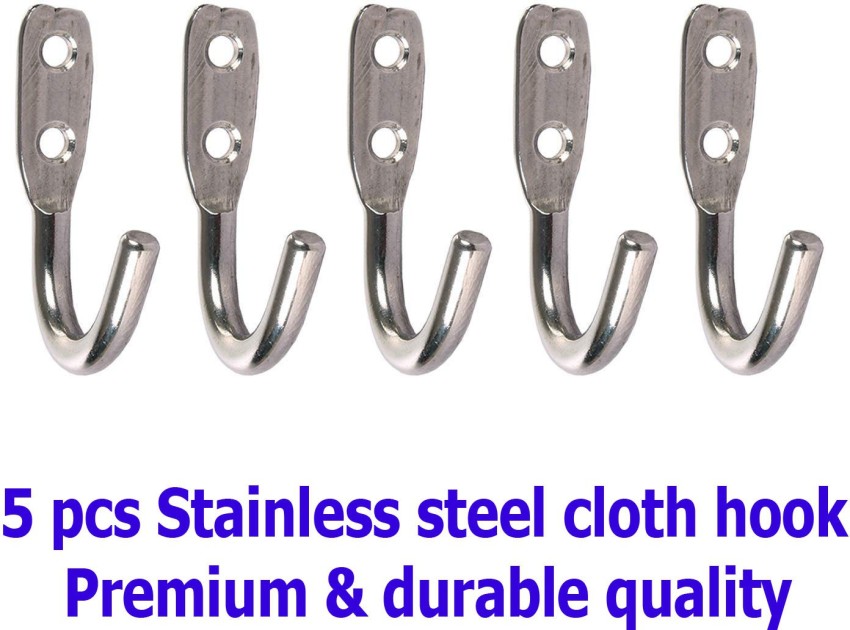 Clothes Bag Coat Cabinet Top Mount Stainless Steel Wall Hooks Hangers 5pcs