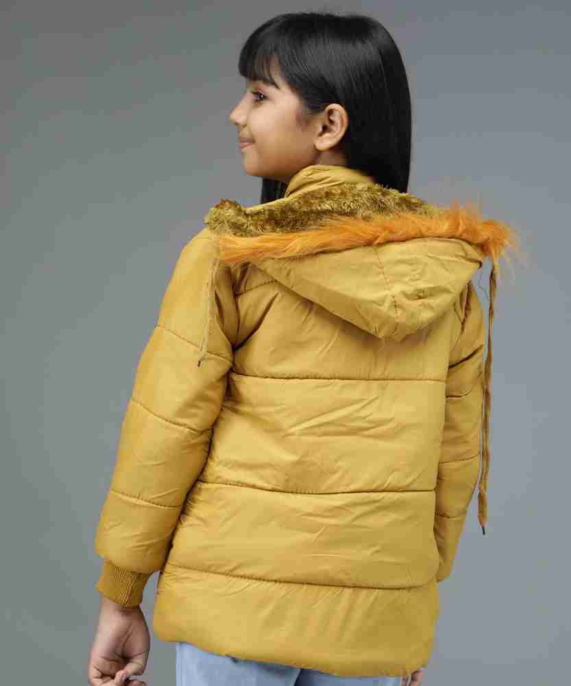 Girls yellow sales puffer jacket