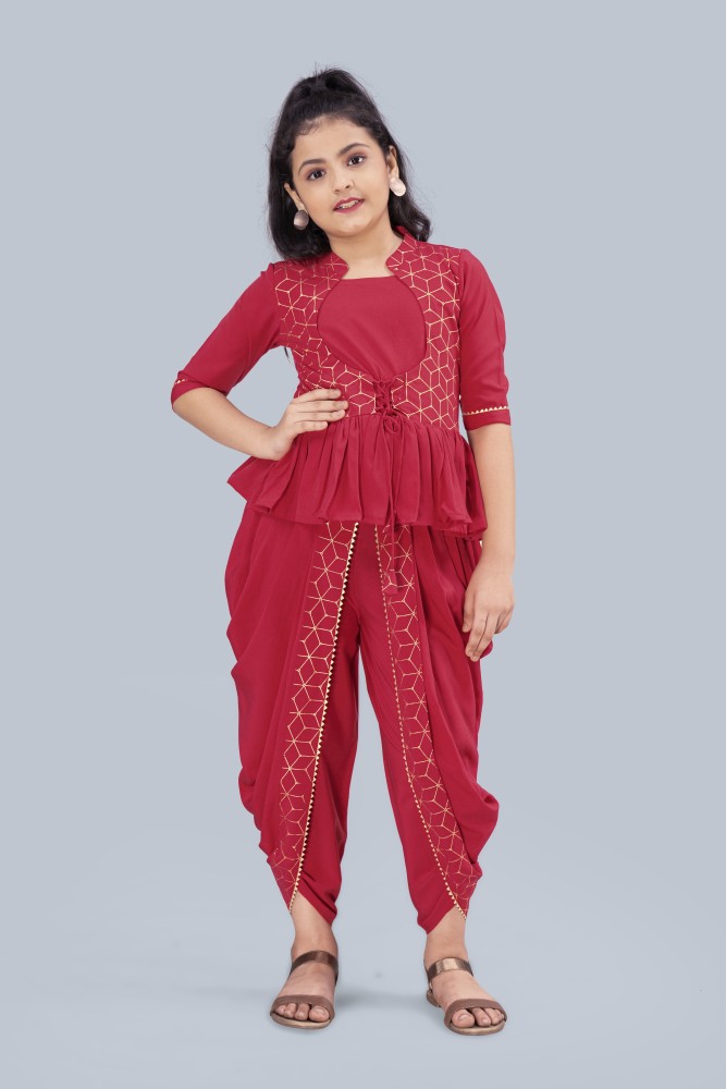 Buy Gufrina Women Red Printed Rayon Kurta and Dhoti Pant Set Online at Best  Prices in India - JioMart.