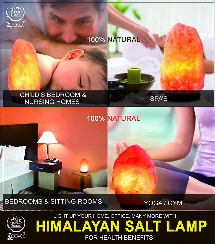 7LEAVES INC. Natural Himalayan Rock Salt Lamp for Air Purifier for Positive Energy Vastu Harmony Home Decor Feng Shui Peace Healing 3 4kg Table Lamps Lamp Shade Price in India Buy