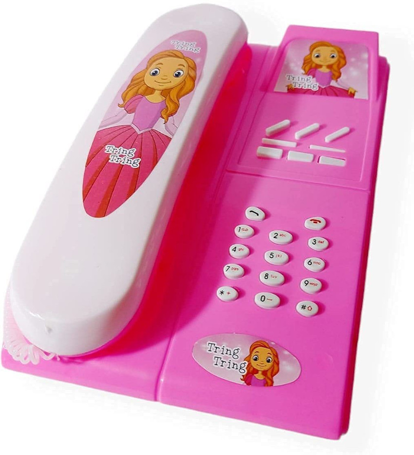 WHITE POPCORN Telephone Landline Toy Girls Musical Sound Battery