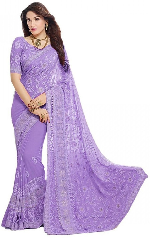 Buy kanishka enterprise Self Design Bollywood Georgette Purple