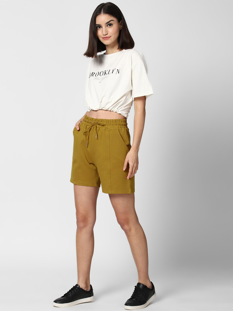 Forever 21 yellow shorts shop