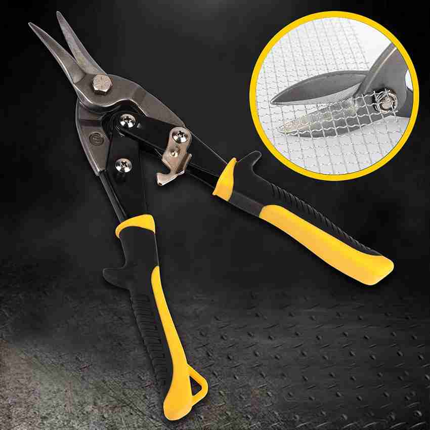 uptodatetools 10 Inch Aviation Tin Snips, Straight Cut, Heavy Duty