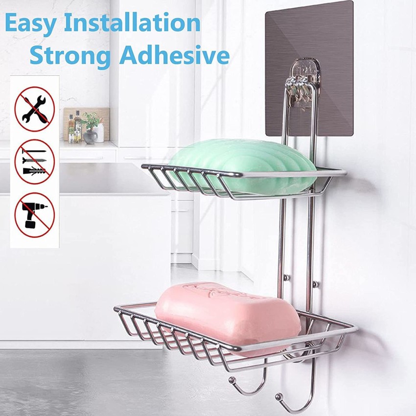 3 Pack Shower Caddy Shelf with Hook Rustproof Stainless Steel Hanging Shower  Caddy Strong Adhesive No Drilling Shower Organizer - AliExpress