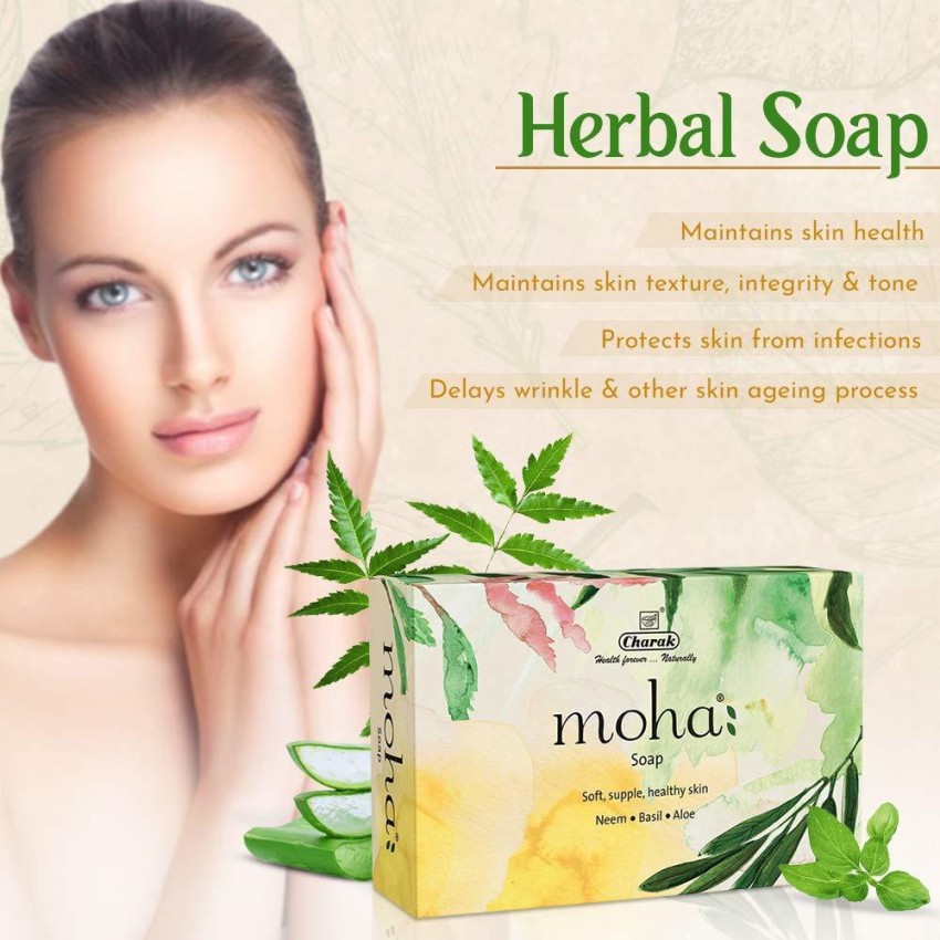 Moha Herbal Soap With Goodness of Aloe Vera Gel Basil Neem