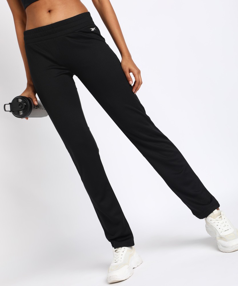 REEBOK Self Design Women Black Track Pants - Buy REEBOK Self