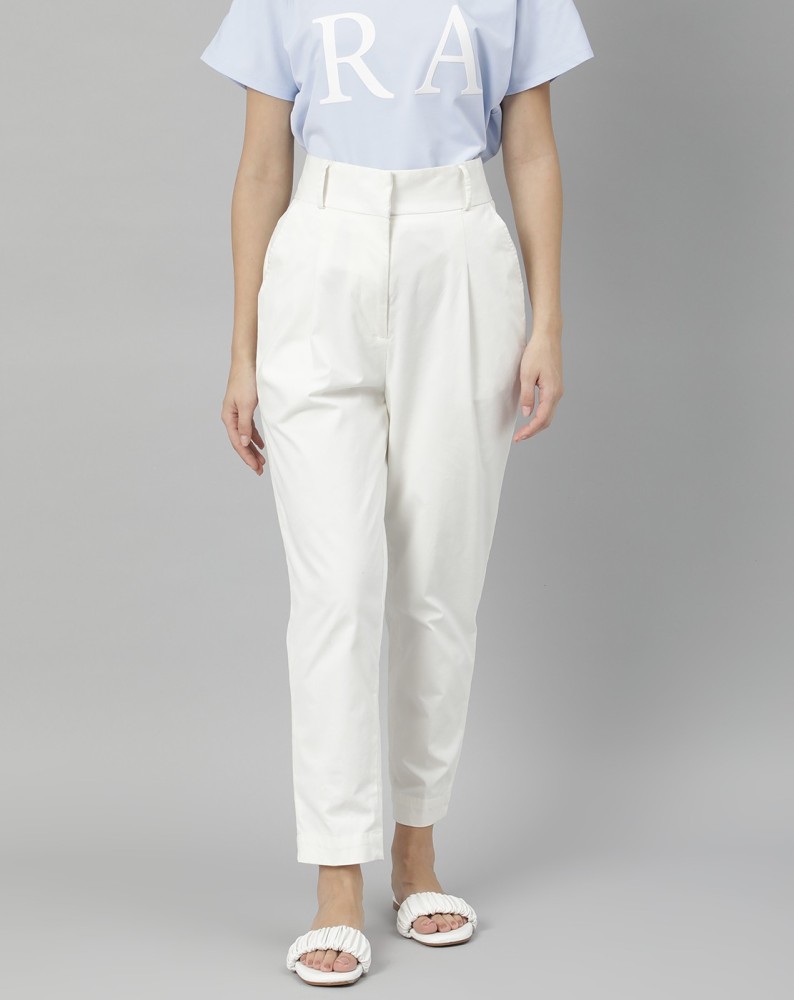 KOTY Regular Fit Women White Trousers  Buy KOTY Regular Fit Women White  Trousers Online at Best Prices in India  Flipkartcom