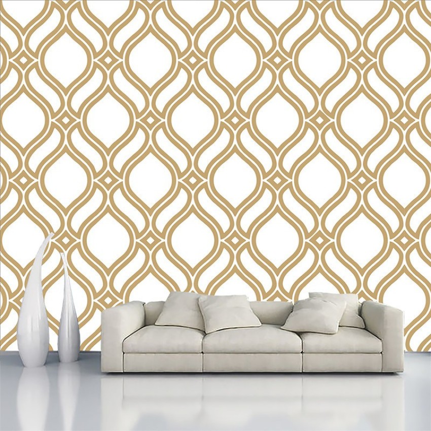 Buy Gold and White Wallpaper Shaded Matte Geometric Wallpaper Online in  India  Etsy