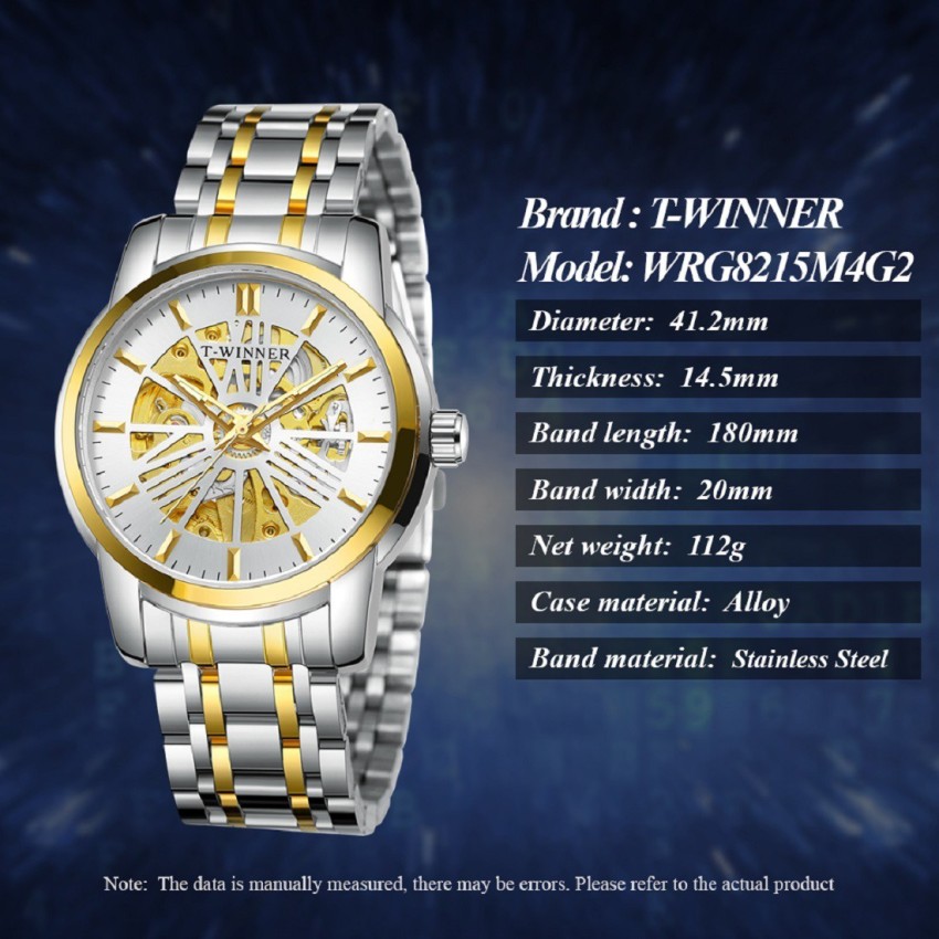 T Winner Automatic Mechanical Skelton Classic Dress Analog Steel