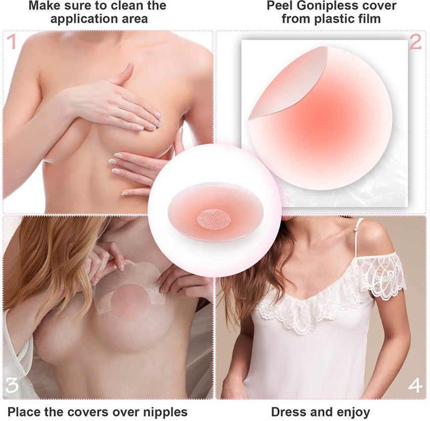 TWO DOTS Silicone Adhesive Nipple covers for Women - Reusable Silicone Peel  and Stick Bra Pads Price in India - Buy TWO DOTS Silicone Adhesive Nipple  covers for Women - Reusable Silicone