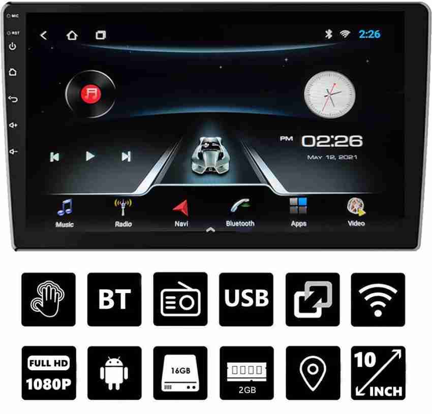 Hymn 10 Inch Full HD 1080 Touch Screen Double Din Player Android 10.1  Gorilla Glass IPS Display Car Stereo with GPS/Wi-Fi/Navigation/Mirror Link ( 2/16 GB) with Free LED Parking Camera Car Stereo Price