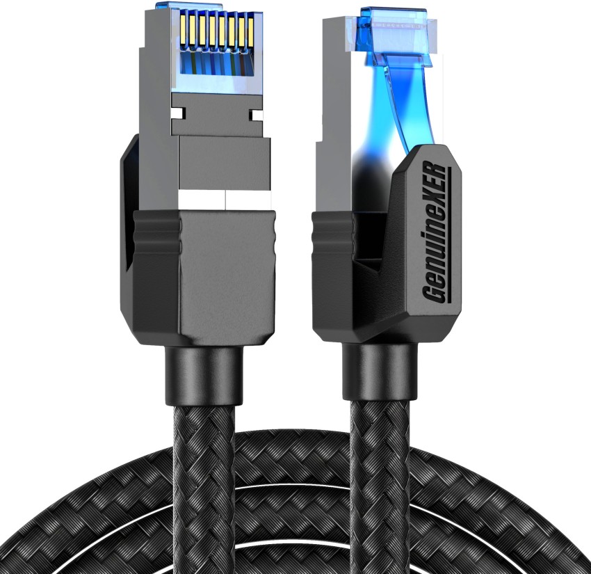 GenuineXER LAN Cable 5 m PVC & ABS Cat8 GXCAT81 Ethernet Cable (5 Meter) Top  Class Cat8 High Speed Lan Cable 40gbps 2000Mhz SFTP Turbox Network Cable /  Premium Cat8 Ethernet Cable