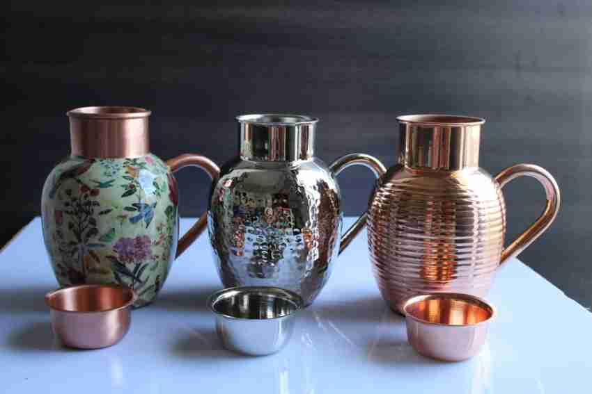 Copper Water Pitcher | Ayurveda | Handmade | 100% Pure | Hammered 1.5 Litre