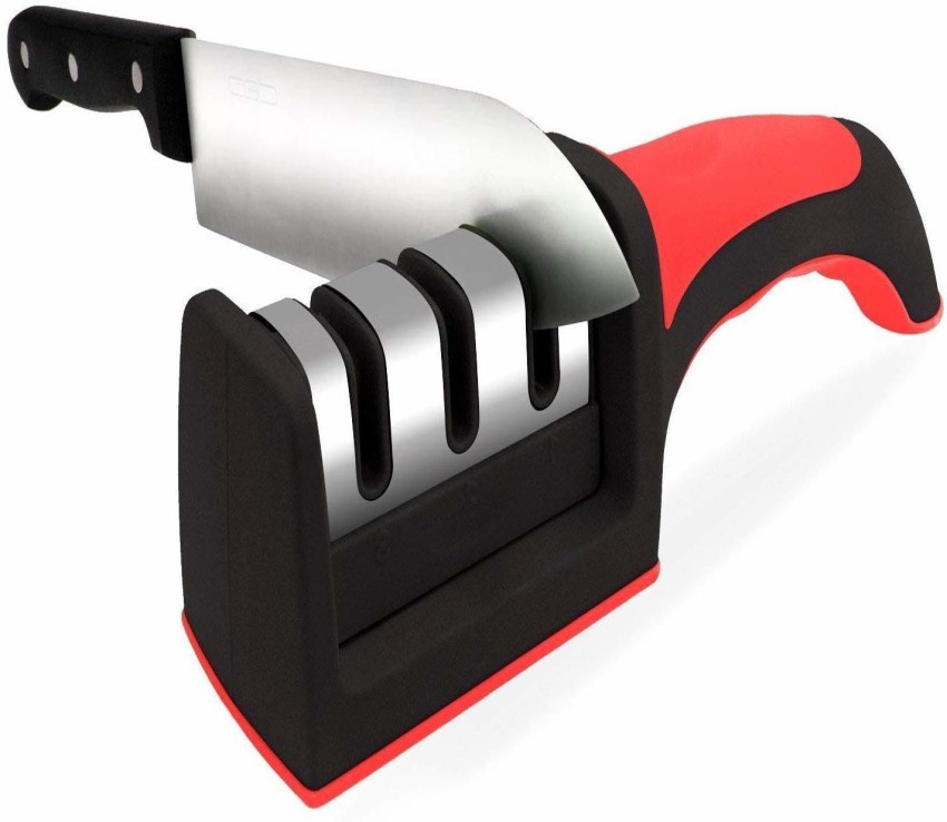 Red & Black Manual Knife Sharpener, For Garage/Workshop, Size: New