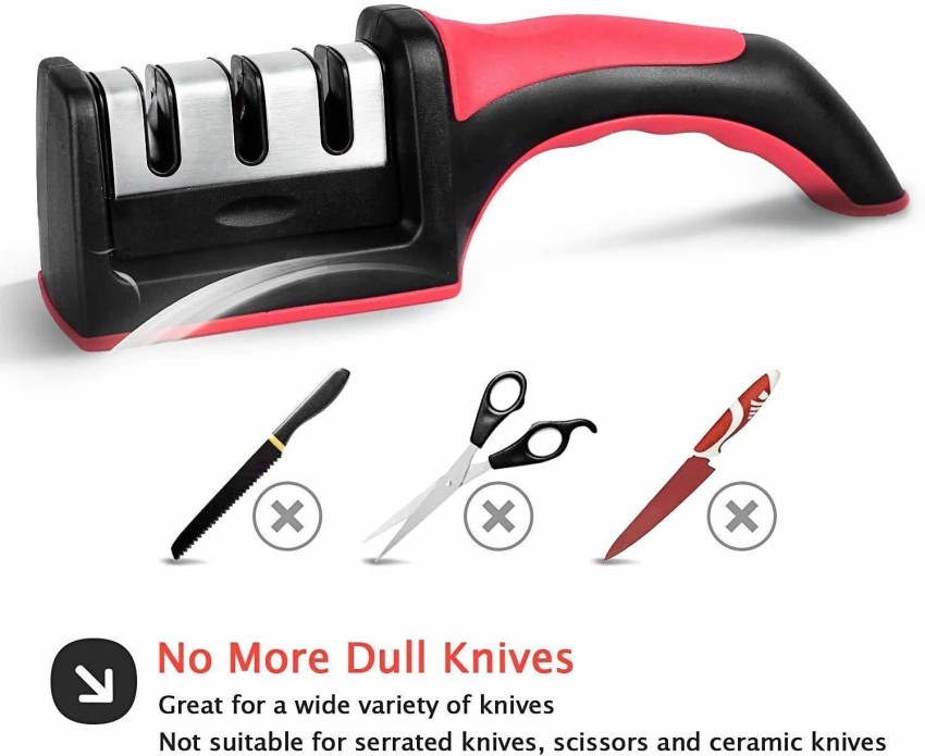 1pc/4 Stages (black&red) Portable Knife Sharpener For Ceramic And