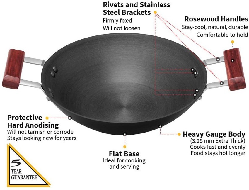  Hawkins Futura 2 Litre Cast Iron Kadhai, Naturally