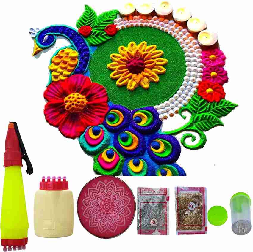  CraftVatika 12 Rangoli Colour Powder Tube Kit, Diwali