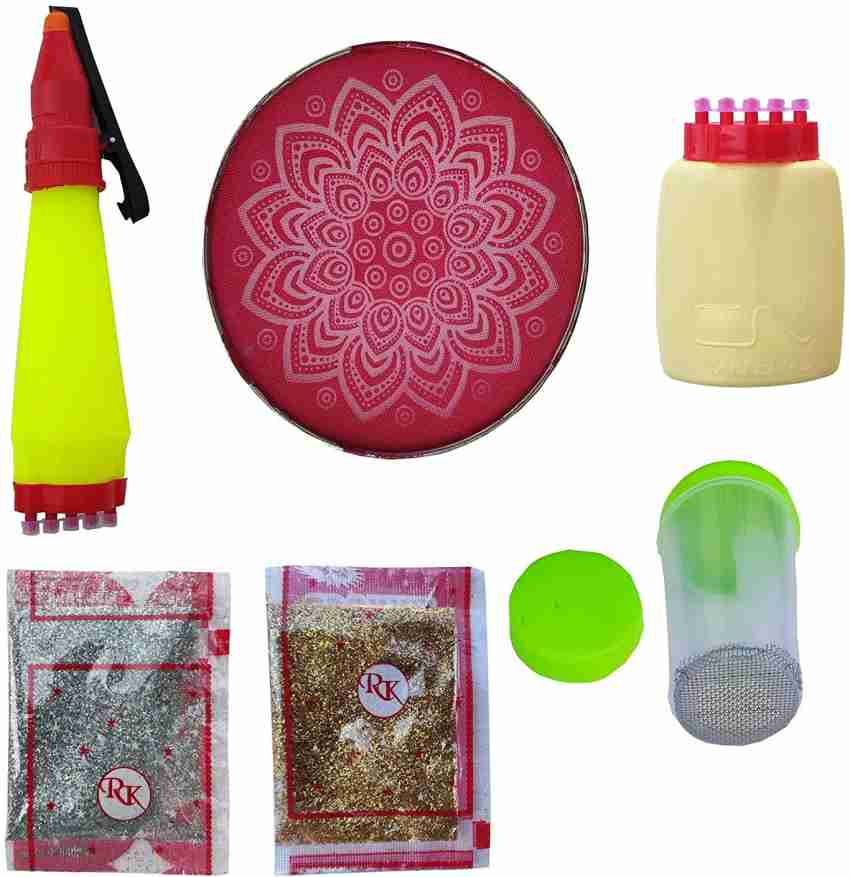 CraftVatika Rangoli Making Kit Rangoli Colour Powder Bottles Color