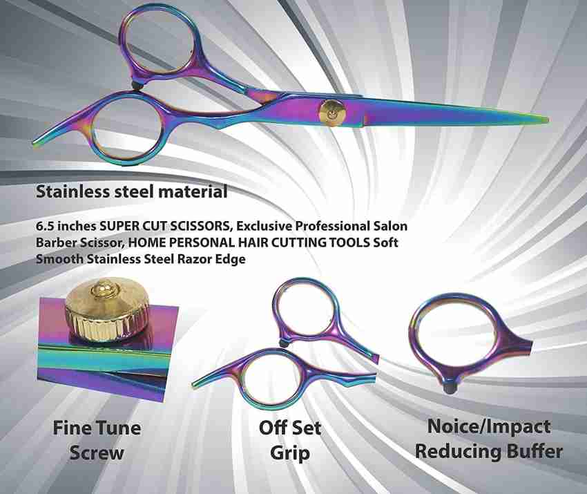 Professional Hair Cutting Shears,6 Inch Barber hair Cutting Scissors Sharp  Blades Hairdresser Haircut For Women/Men/kids 420c Stainless Steel Rainbow