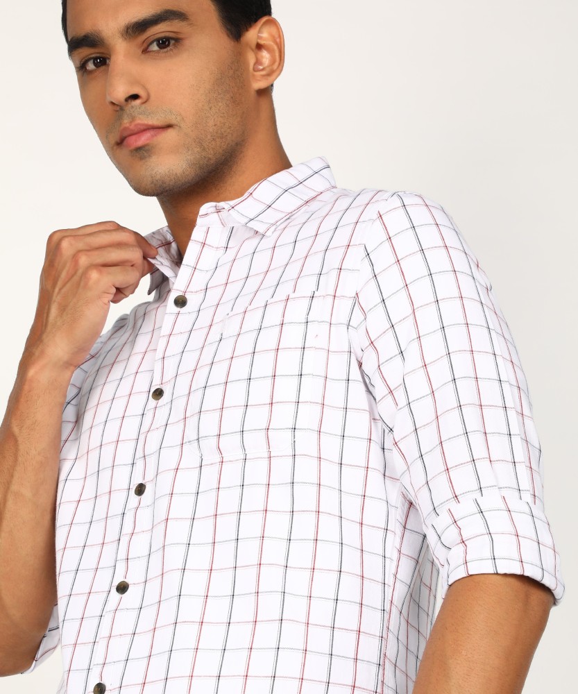 SINGLE by Ranbir Kapoor Men Checkered Casual White Shirt - Buy SINGLE by Ranbir  Kapoor Men Checkered Casual White Shirt Online at Best Prices in India
