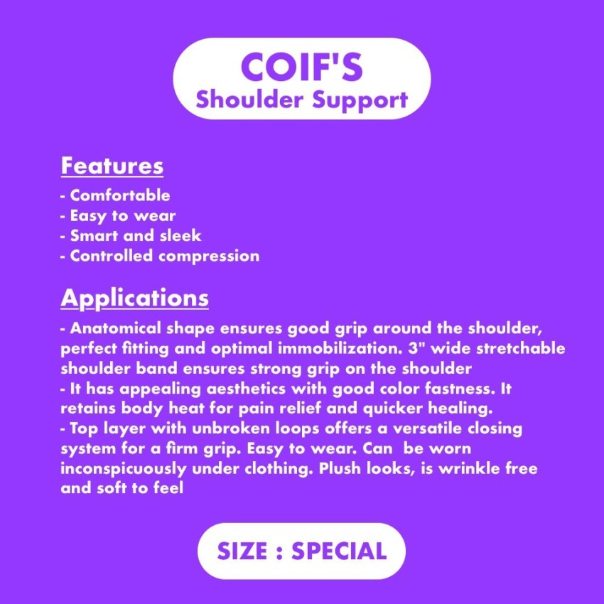 Hoopoes Shoulder Support Brace,Adjustable Fit Sleeve Wrap,Relief