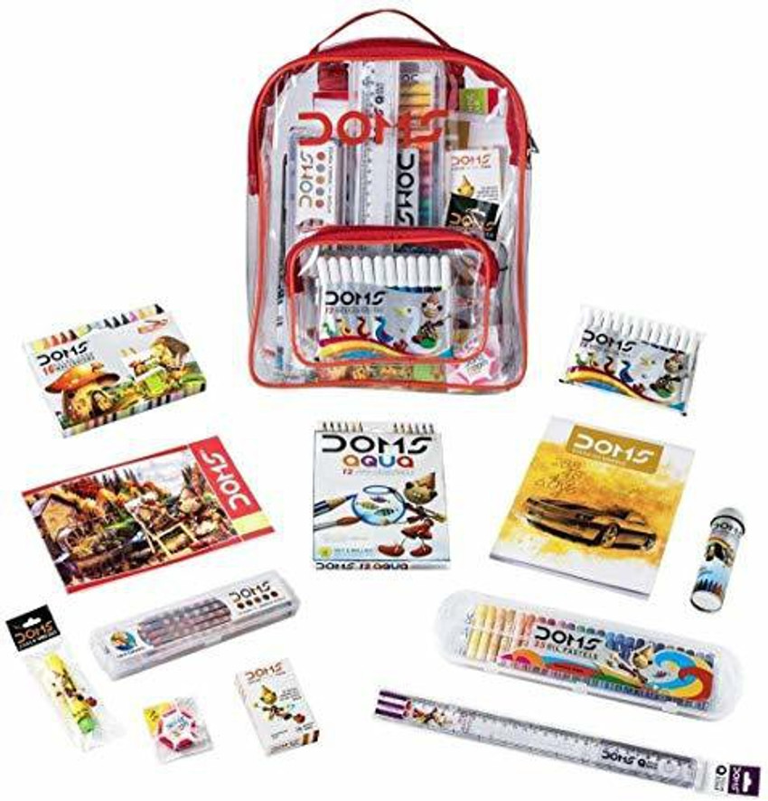 DOMS Smart Kit With Zipper Bag Perfect Value Pack For School Essential Gifting Set