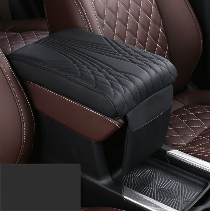 Automaze Center Console Arm-rest Cover Pad With Mobile Pocket Universal Fit  for SUV/Truck/Car, Car Armrest Seat Box Cover, Leather Auto Armrest Cover ( Black) Car Armrest Pad Cushion Price in India - Buy