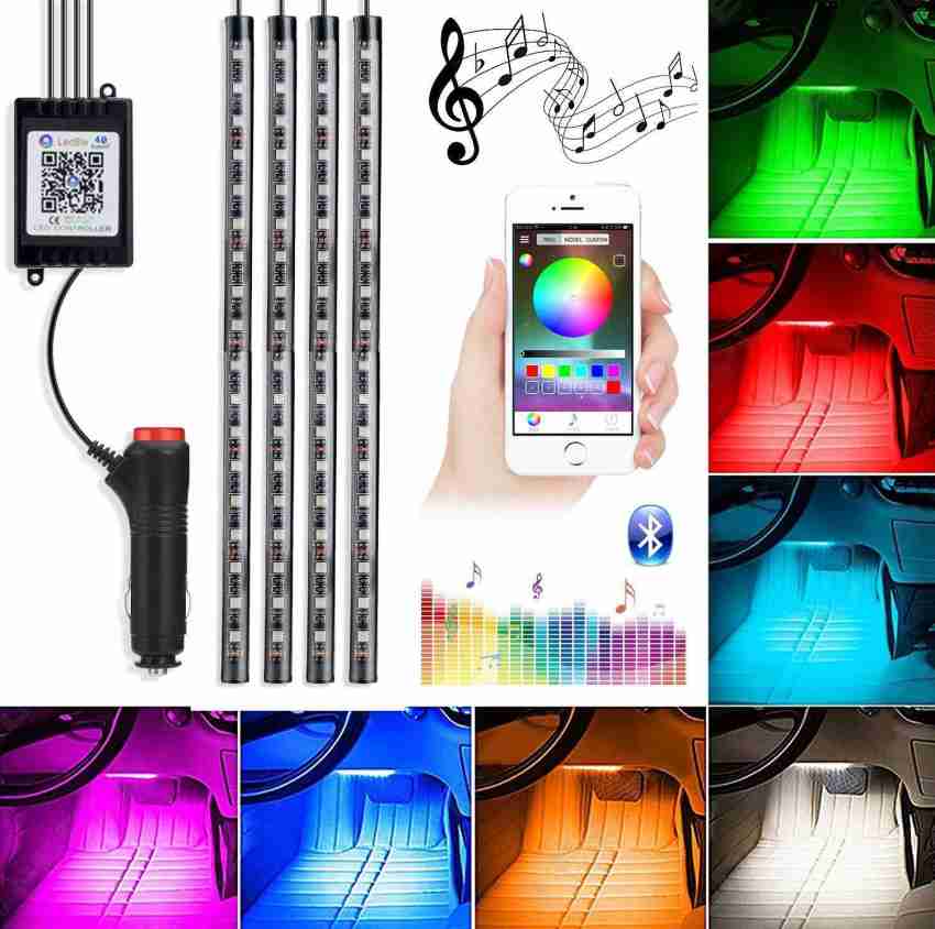 Automaze Bluetooth App Controlled 72 LED Atmosphere Light Multicolour Music  Car Strip Lamp For Car Interior (18 LED) Car Fancy Lights Price in India -  Buy Automaze Bluetooth App Controlled 72 LED Atmosphere Light Multicolour  Music Car Strip Lamp