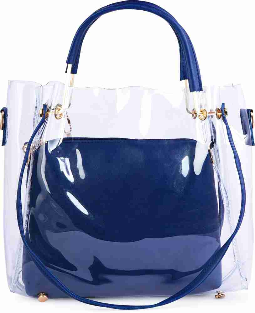 Blue Neon Bag Clear Jelly Tote Bag Clear Messenger Bag Satchel 