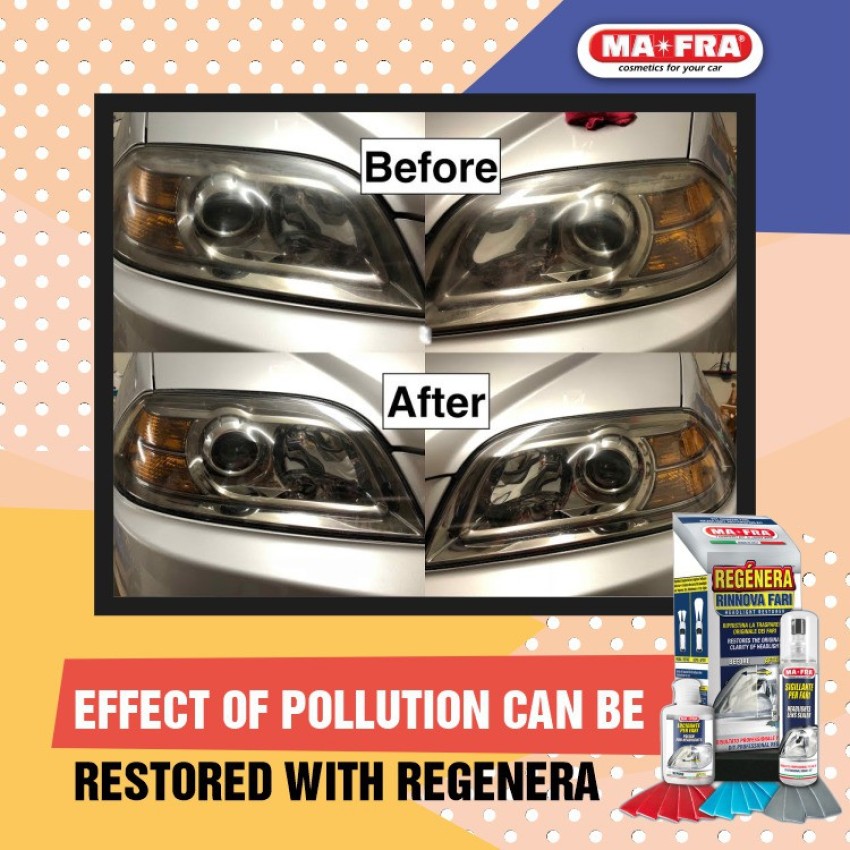 MA*FRA MAFRA CAR and Motorcycle Headlight Renewal KIT -REGENERA Headlight  MAFRA- for YELLOWED and MATTED Headlights 1kg Headlight Cleaning Kit Price  in India - Buy MA*FRA MAFRA CAR and Motorcycle Headlight Renewal