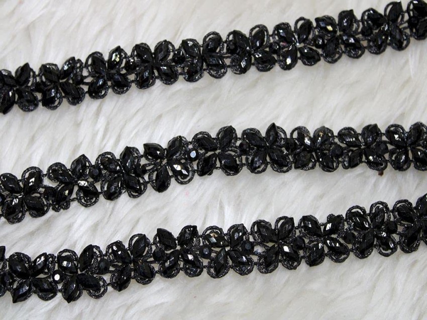 Buy CMHOWLITE Black Fancy Stone Work Embroidered Border