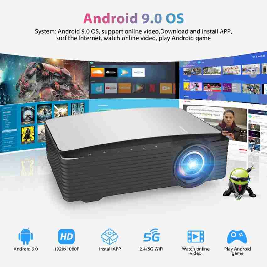4K Smart DLP Mini Projector Android WiFi Bluetooth 1080P 8GB Home