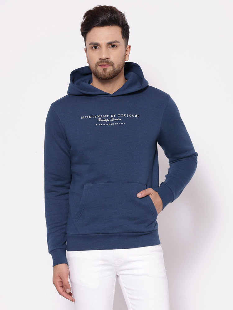 Zipper Mens Tape Hoodie Logo Print Zip-Front Hoodie