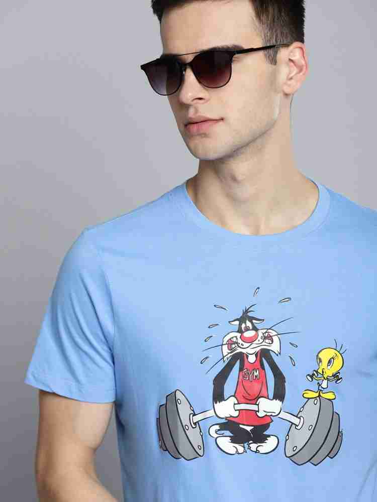 Looney Tunes Men's T-Shirt - Blue - L