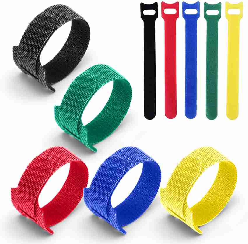 100X Microfiber Cloth Cable Straps Hook Loop Reusable Fastening