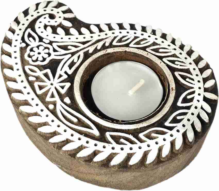 Textile Wooden Block Carved Sconce,wall Hanging Tea Light Candle Holder,india  Arts and Crafts,handicrafts,diwali Festival Gift.. 