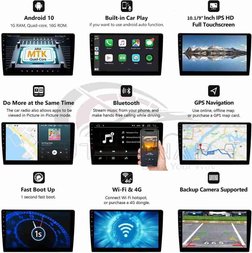 MALON 9car Android 2 din Player 2GB+16GB capacitive Touch,Quad  core,BT,Wi-fi,GPS,USB Car Stereo Price in India - Buy MALON 9car Android 2  din Player 2GB+16GB capacitive Touch,Quad core,BT,Wi-fi,GPS,USB Car Stereo  online at