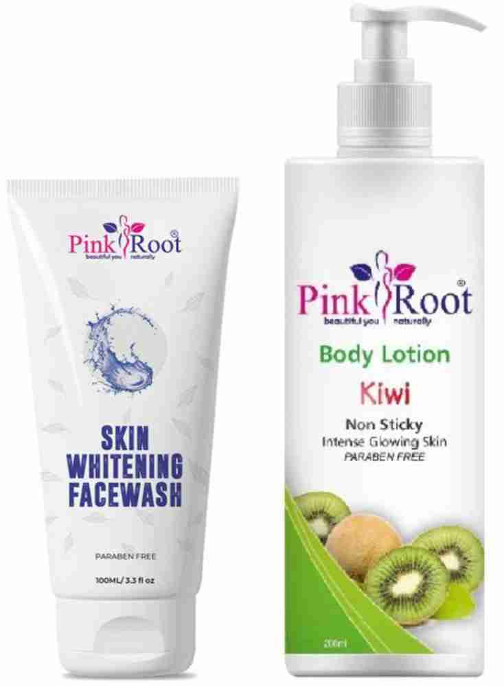 PINKROOT Skin Whitening Face Wash 100ml With Kiwi Body Lotion