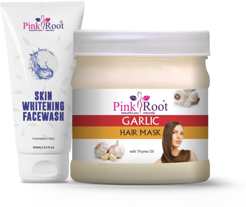 PINKROOT Skin Whitening Face Wash 100ml With Garlic Hair Mask