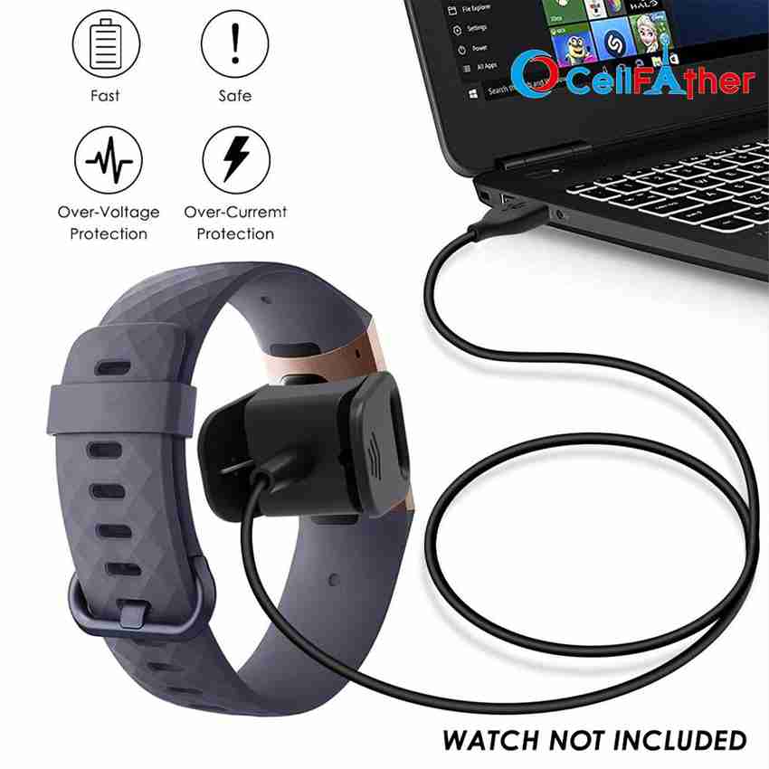 CellFAther Magnetic Charging Cable 1 m Charger Compatible with Fitbit Charge 4 Charge 3 SE Replacement Charging Dock Cable Cord Charger Cradle Dock Adapter for Charge 4 Smartband Not for Others CellFA...
