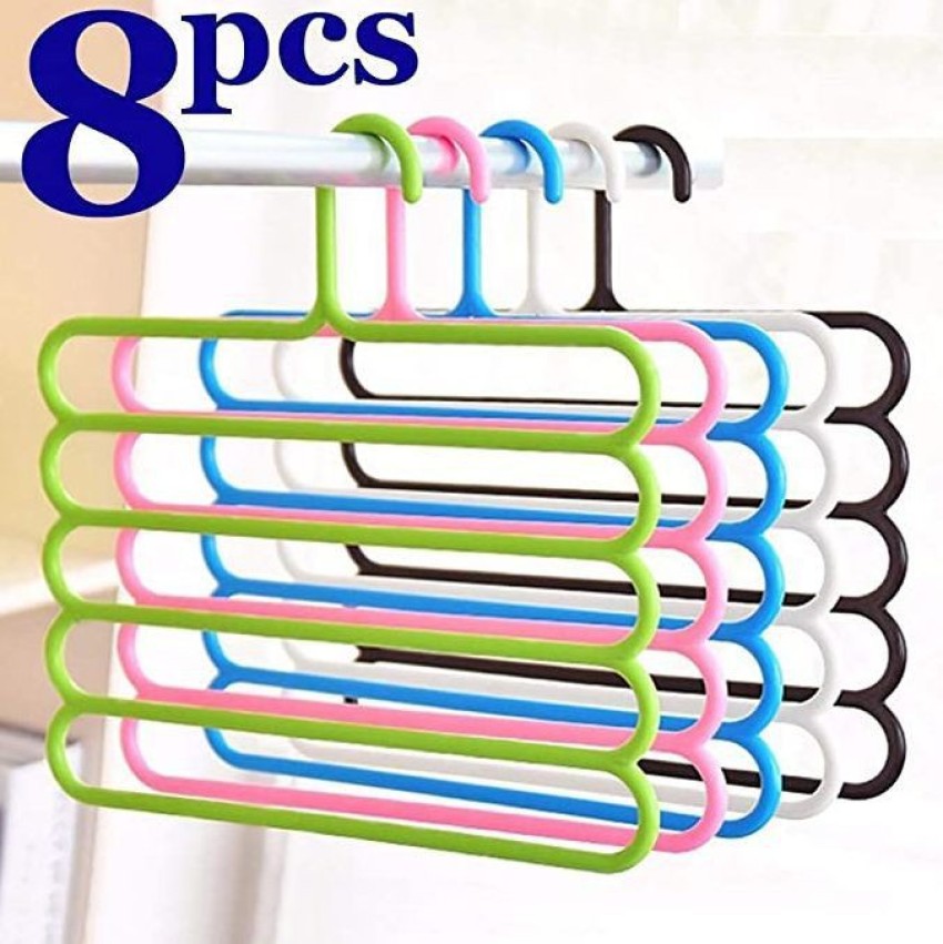 Plastic Clothes Hangers - 8 Pack, Assorted