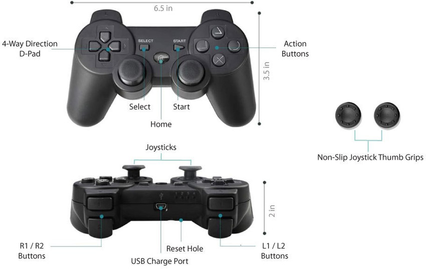 gamseria PS3 Controller Wireless Replacement for Playstation 3