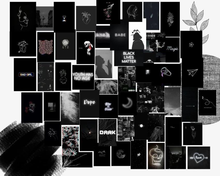 Buy Black Aesthetic Wall Collage Kit Digital Download Photo Online in India   Etsy
