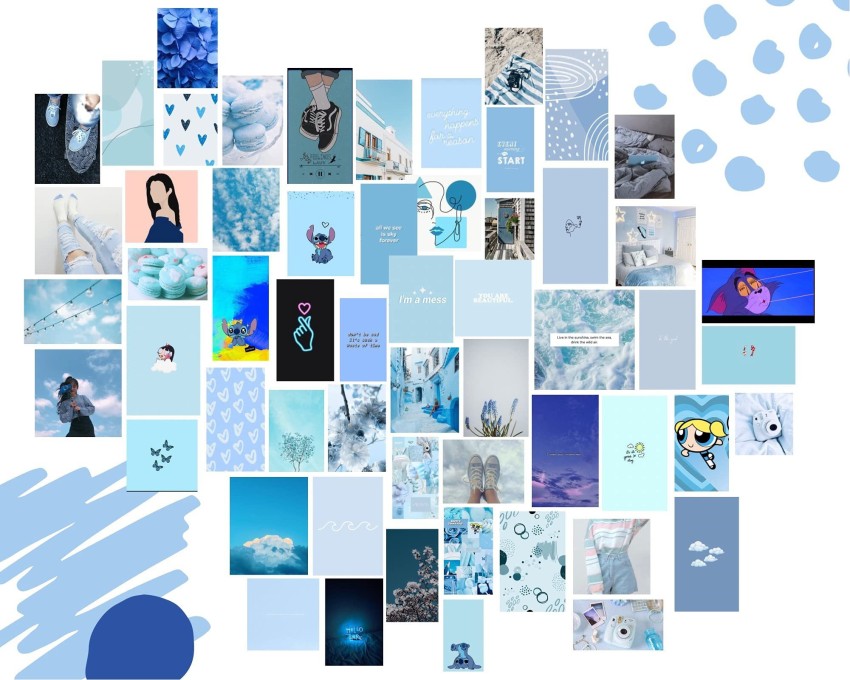 Buy Blue Collage Kit 80100 Pc Blue Aesthetic Wall Collage Blue Online in  India  Etsy