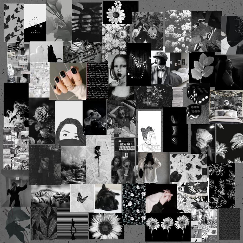 Aesthetic black store and white wallpaper
