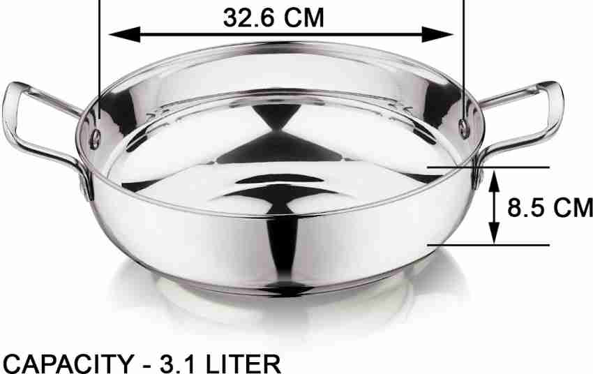 Stahl Stainless Steel Artisan Kadhai, 1-Piece, Silver (8.5)