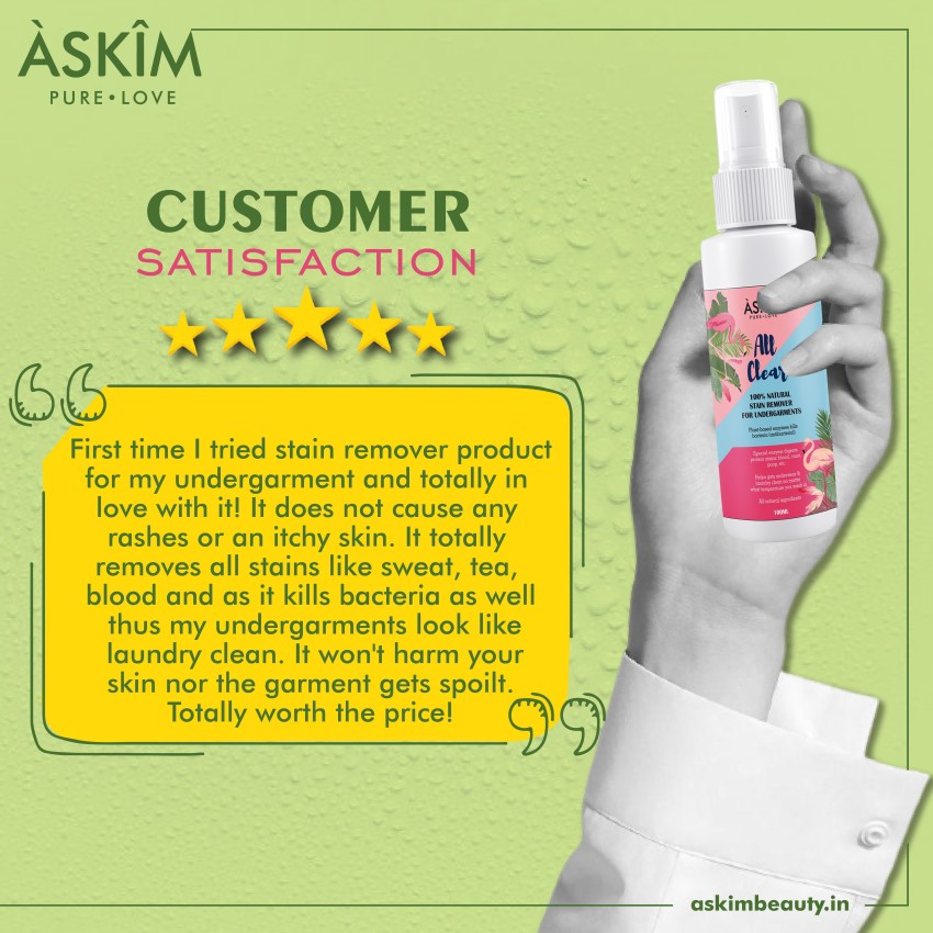 ASKIM All Clear Period Stain Remover Spray for Undergarments Stain