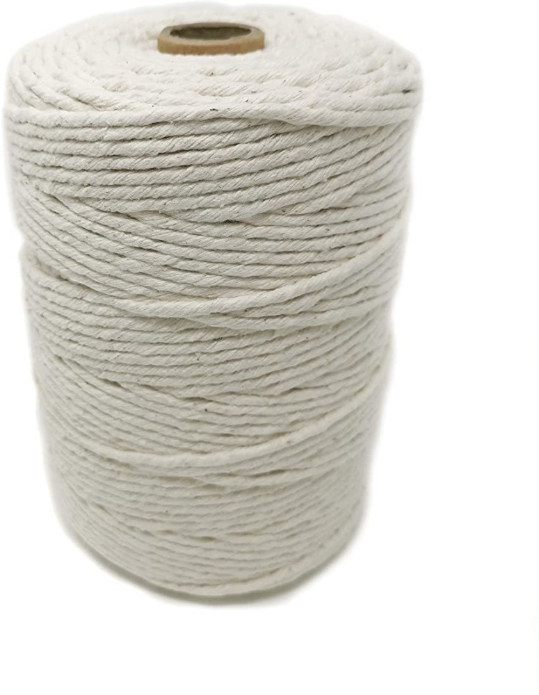 ANYWELL Macrame Cord 5mm x300yards, Cotton Cord, Macrame Rope, Corde  Macramé, Not Dyed, Natural Color Handmade Soft 4-Strand Twisted Cotton  Rope, Wall