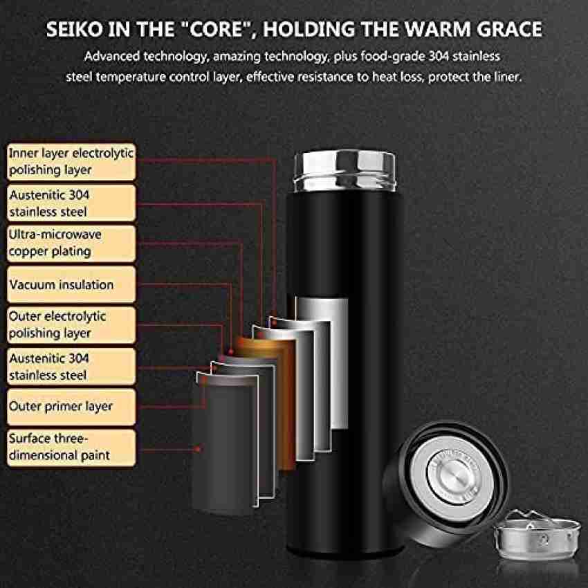 500ml Thermal Coffee Thermos Car Water Bottle, Intelligent Temperature Cold  Hot Cup, Stainless Steel Vacuum Flask, Gym,Travel